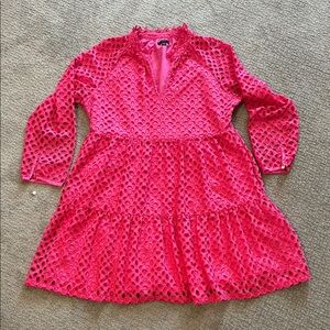 J. Crew Eyelet Pink Knee-length Sundress, with Pockets!